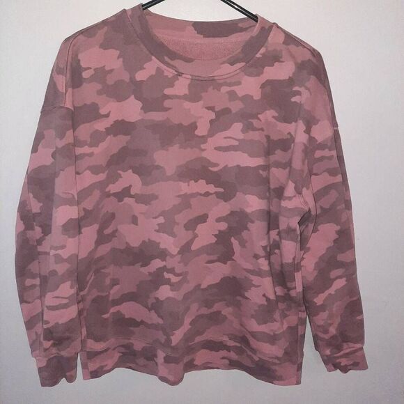 Lululemon Perfectly Oversized Crew Sweatshirt Pink Camo - Picture 1 of 5
